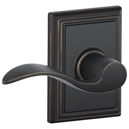Schlage Accent Passage Door Lever Set with the Decorative Addison Trim Aged Bronze