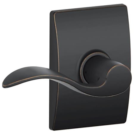 Schlage Accent Passage Door Lever Set with the Decorative Century Trim Aged Bronze