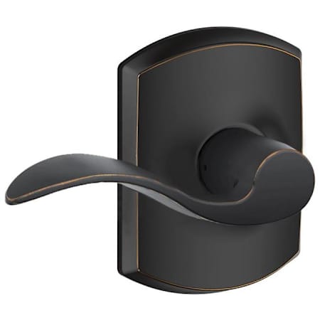 Schlage Accent Passage Door Lever Set with Decorative Greenwich Trim Aged Bronze