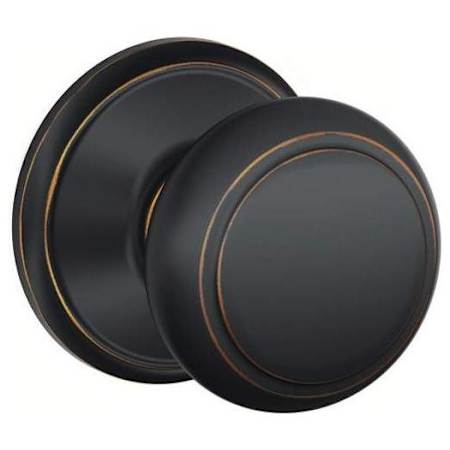 Schlage Andover Passage Door Knob Set Aged Bronze