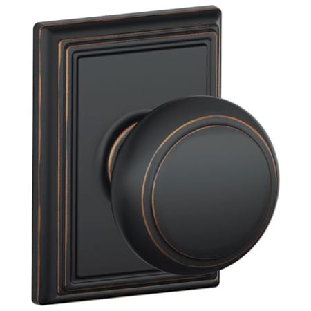 Schlage Andover Passage Door Knob Set with Decorative Addison Trim Aged Bronze