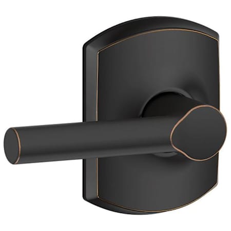 Schlage Broadway Passage Door Lever Set with Decorative Greenwich Trim Aged Bronze