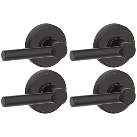 Schlage Broadway Passage Door Lever Set with Decorative Greyson Trim - Pack of 4 Aged Bronze