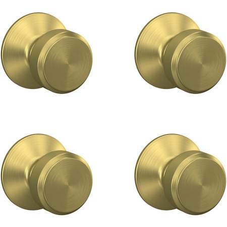 Schlage Bowery Passage Door Knob Set - Pack of 4 Satin Brass