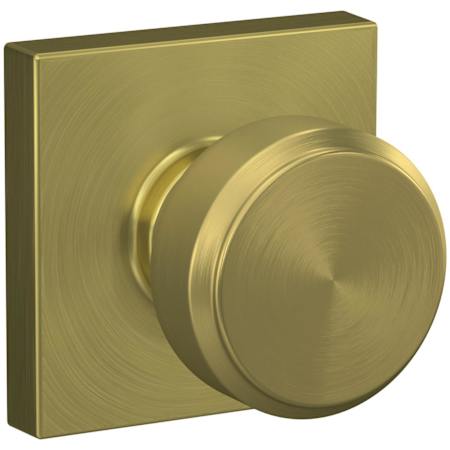 Schlage Bowery Passage Door Knob Set with Collins Trim Satin Brass