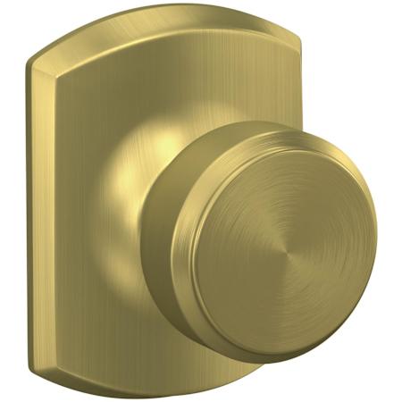 Schlage Bowery Passage Door Knob Set with Decorative Greenwich Trim Satin Brass