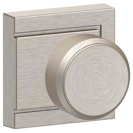 Schlage Bowery Passage Door Knob Set with Decorative Upland Trim Satin Nickel