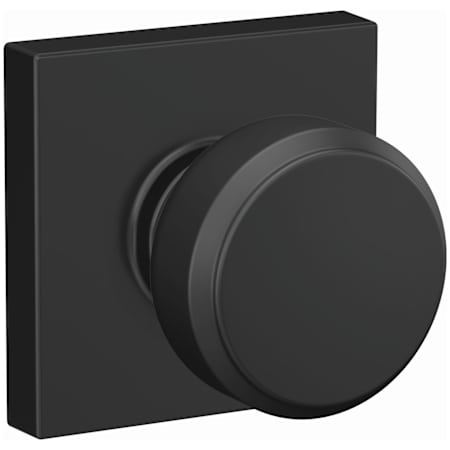 Schlage Bowery Passage Door Knob Set with Collins Trim Matte Black