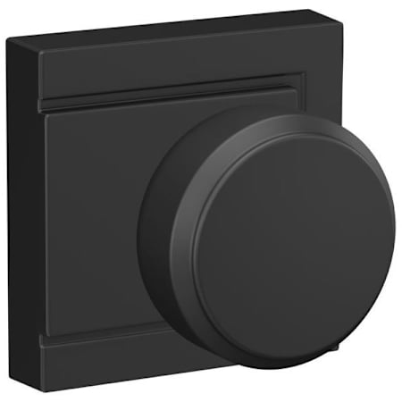 Schlage Bowery Passage Door Knob Set with Decorative Upland Trim Matte Black