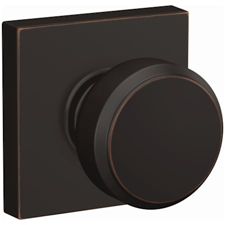 Schlage Bowery Passage Door Knob Set with Collins Trim Aged Bronze