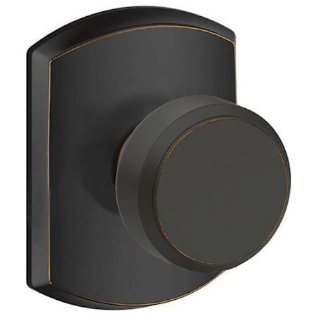 Schlage Bowery Passage Door Knob Set with Decorative Greenwich Trim Aged Bronze