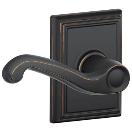 Schlage Flair Passage Door Lever Set with the Decorative Addison Trim Aged Bronze