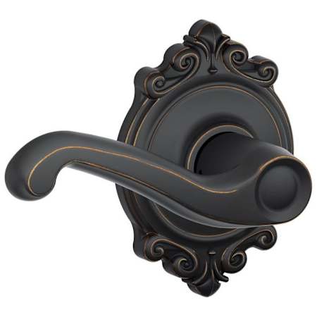 Schlage Flair Passage Door Lever Set with the Decorative Brookshire Trim Aged Bronze