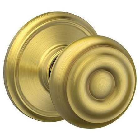 Schlage Georgian Passage Door Knob Set Satin Brass