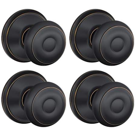 Schlage Georgian Passage Door Knob Set - Pack of 4 Aged Bronze