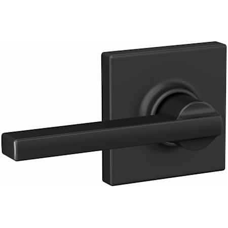 Schlage Latitude Passage Door Lever Set with Collins Trim Matte Black