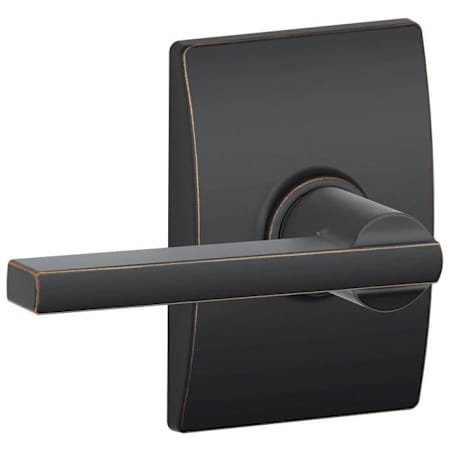 Schlage Latitude Passage Door Lever Set with the Decorative Century Trim Aged Bronze