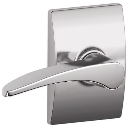 Schlage Manhattan Passage Door Lever Set with Decorative Century Trim Bright Chrome