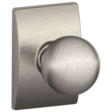 Schlage Orbit Passage Door Knob Set with Decorative Century Trim Satin Nickel