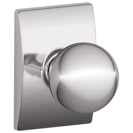 Schlage Orbit Passage Door Knob Set with Decorative Century Trim Bright Chrome