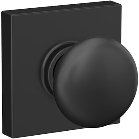 Schlage Plymouth Passage Door Knob Set with Collins Trim Matte Black