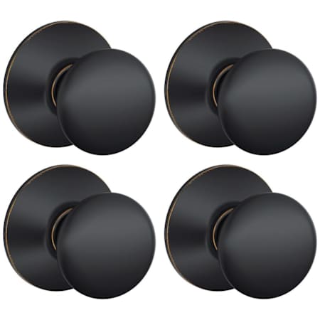 Schlage Plymouth Passage Door Knob Set - Pack of 4 Aged Bronze