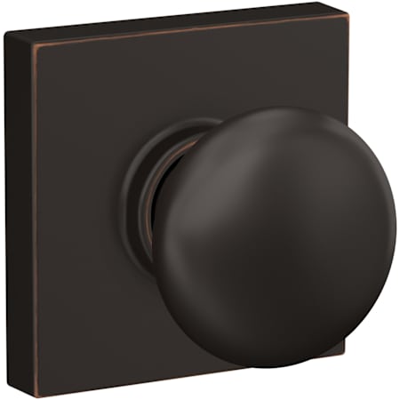 Schlage Plymouth Passage Door Knob Set with Collins Trim Aged Bronze