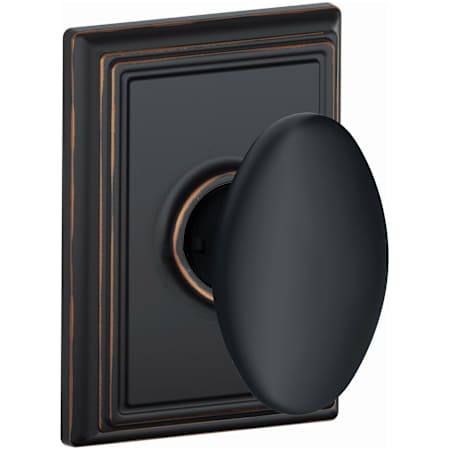 Schlage Siena Passage Door Knob Set with Decorative Addison Trim Aged Bronze