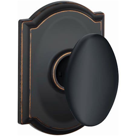 Schlage Siena Passage Door Knob Set with Decorative Camelot Trim Aged Bronze