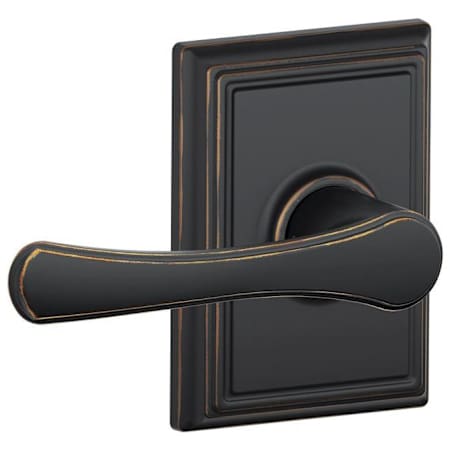Schlage Avila Passage Door Lever Set with Decorative Addison Trim Aged Bronze