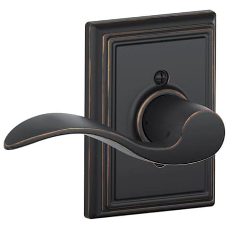 Schlage Accent Left Handed Non-Turning One-Sided Dummy Door Lever with Decorative Addison Trim Aged Bronze