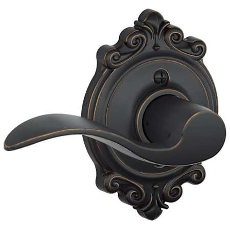 Schlage Accent Left Handed Non-Turning One-Sided Dummy Door Lever with Decorative Brookshire Trim Aged Bronze