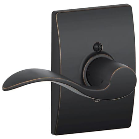 Schlage Accent Left Handed Non-Turning One-Sided Dummy Door Lever with Decorative Century Trim Aged Bronze