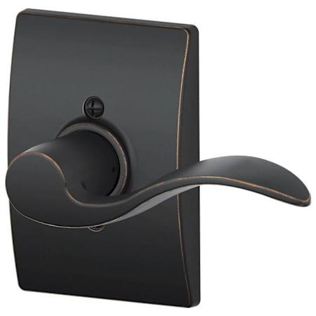 Schlage Accent Right Handed Non-Turning One-Sided Dummy Door Lever with Decorative Century Trim Aged Bronze