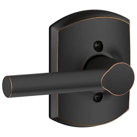 Schlage Broadway Non-Turning One-Sided Dummy Door Lever with Decorative Greenwich Trim Aged Bronze