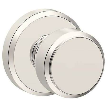 Schlage Bowery Non-Turning One-Sided Dummy Door Knob with Decorative Greyson Rosette Polished Nickel