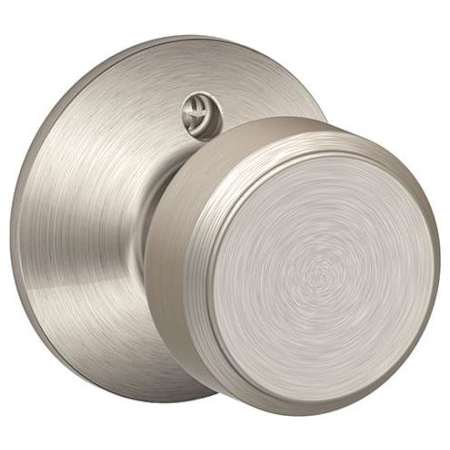 Schlage Bowery Non-Turning One-Sided Dummy Door Knob Satin Nickel