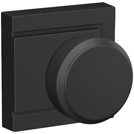Schlage Bowery Non-Turning One-Sided Dummy Door Knob with Upland Rose Matte Black