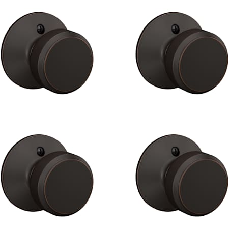 Schlage Bowery Non-Turning One-Sided Dummy Door Knob - Pack of 4 Aged Bronze