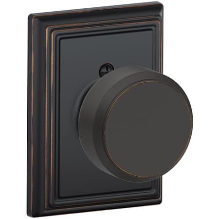 Schlage Bowery Non-Turning One-Sided Dummy Door Knob with Decorative Addison Rosette Aged Bronze