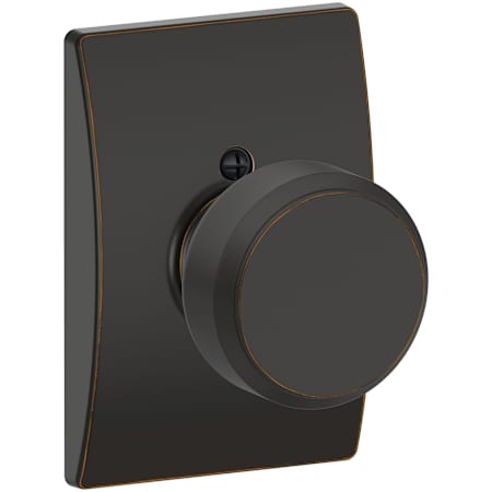 Schlage Bowery Non-Turning One-Sided Dummy Door Knob with Decorative Century Rosette Aged Bronze