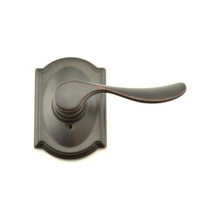 Schlage Champagne Non-Turning One-Sided Door Lever with Camelot Trim Aged Bronze
