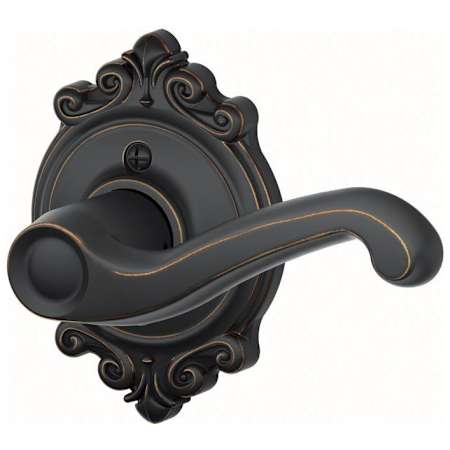 Schlage Flair Right Handed Non-Turning One-Sided Dummy Door Lever with Decorative Brookshire Trim Aged Bronze