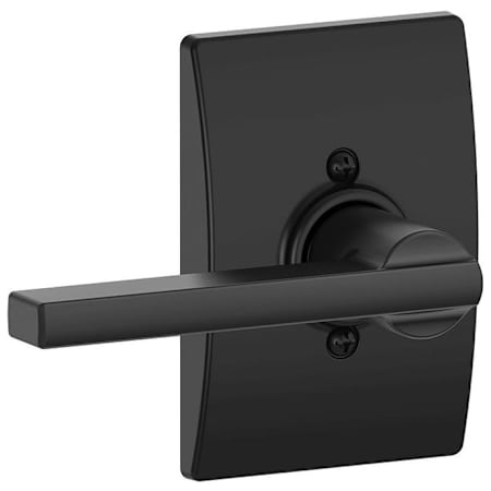 Schlage Latitude Non-Turning One-Sided Dummy Door Lever with Decorative Century Trim Matte Black