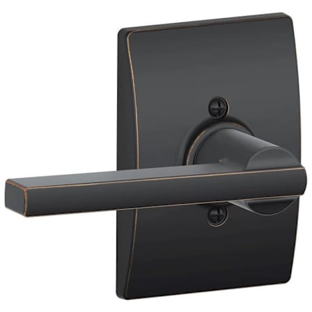 Schlage Latitude Non-Turning One-Sided Dummy Door Lever with Decorative Century Trim Aged Bronze