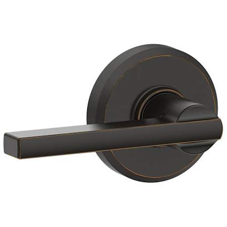 Schlage Latitude Non-Turning One-Sided Dummy Door Lever with Decorative Greyson Trim Aged Bronze