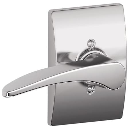 Schlage Manhattan Left Handed Non-Turning One-Sided Dummy Door Lever with Decorative Century Trim Bright Chrome