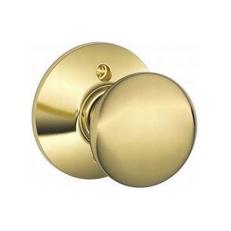 Schlage Plymouth Non-Turning One-Sided Door Knob Bright Brass