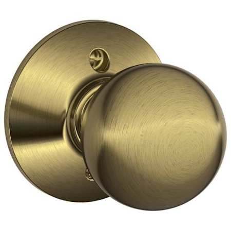Schlage Orbit Non-Turning One-Sided Dummy Door Knob for One Side of the Door Antique Brass
