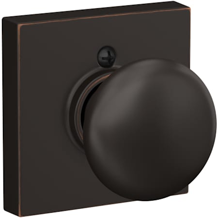 Schlage Plymouth Non-Turning One-Sided Dummy Door Knob with Collins Trim Aged Bronze